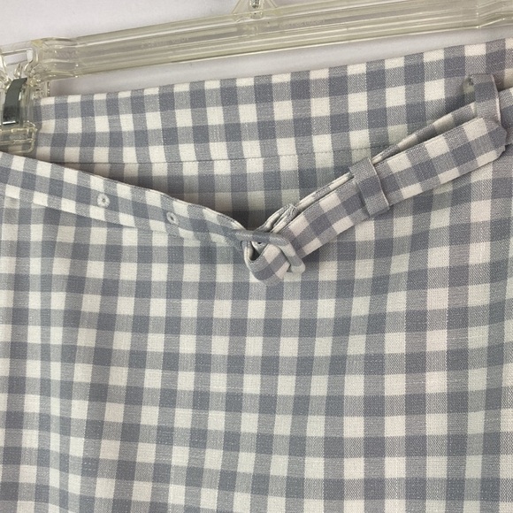 Ann Taylor gray & white gingham belted pencil skirt 4 - Picture 5 of 9